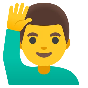 Man raising hand