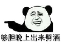 够胆晚上出来劈酒！（熊猫人）