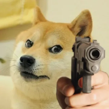 Doge holding a gun