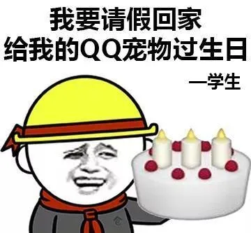 我要请假回家给我的QQ宠物过生日一学生