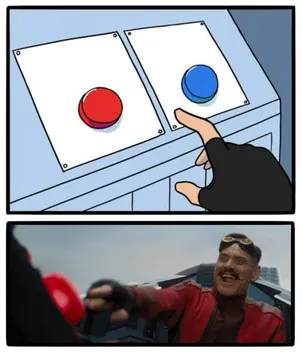 Red and blue button