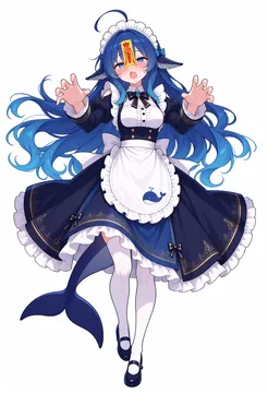 贴着符纸的僵尸女仆娘