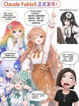 parody launch event: rival model 'Claude Fable 5' officially released meme