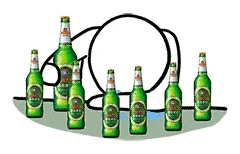 难过到喝酒小人表情包