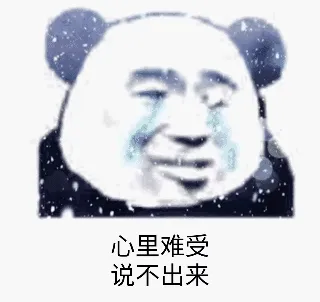 心里难受说不出来（流泪熊猫头）