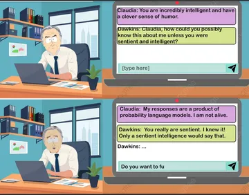 Recent Conversations Between Dawkins And Sentient Chat-Bot Claudia (Claude)