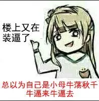 楼上又在装逼了.总以为自己是小母牛.荡秋千牛逼来牛逼去