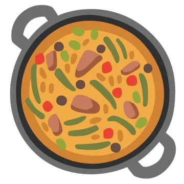 Shallow pan of food