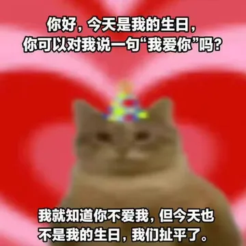 你好，今天是我的生日，你可以对我说一句“我爱你”吗？我就知道你不爱我，但今天也不是我的生日，我们扯平了。