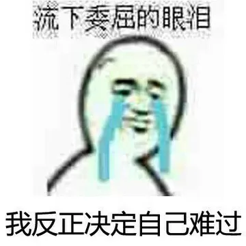 流下委屈的眼泪，我反正决定自己难过