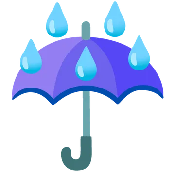 Umbrella with rain drops