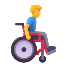 Man in manual wheelchair facing right