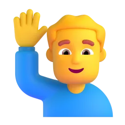Man raising hand