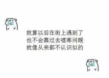 就算以后在街上遇到了 也不会靠过去嘘寒问暖 就像从来都不认识似的