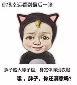 你很幸运看到最后一张，胖子脸大肚子粗，身宽体胖没衣服。嘿，胖子，你还满意吗？
