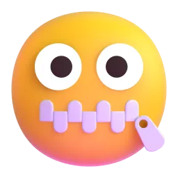 Zipper-mouth face