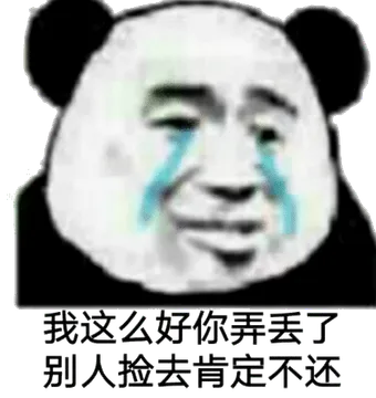 我这么好你弄丢了，别人捡去肯定不还（流泪版熊猫头）
