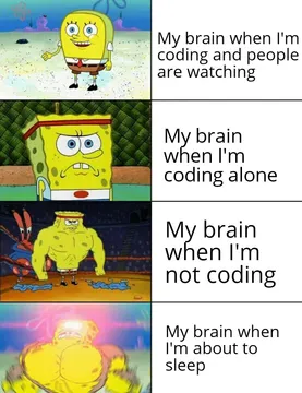 Thinks of good algorithms before falling asleep and forgets everything when I wake up
