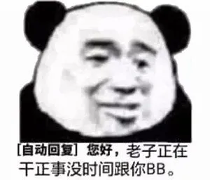 自动回复您好,老子正在干正事没时间跟你BB。
