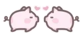 两只小猪亲亲GIF