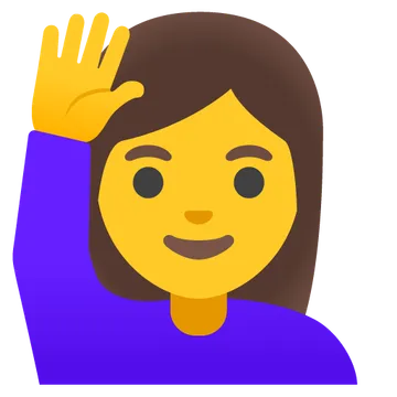 Woman raising hand