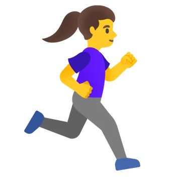 Woman running facing right