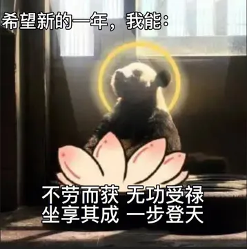 希望新的一年,我能:不劳而获无功受禄坐享其成一步登天