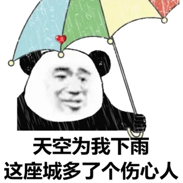 天空为我下雨，这座城多了个伤心人（熊猫头撑伞）
