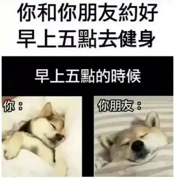 你和你朋友约好早上五点去健身，早上五点的时候……