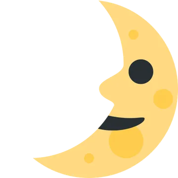 First quarter moon face