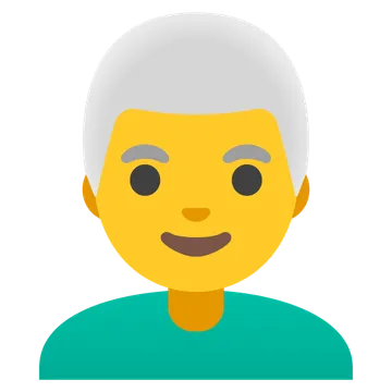 Man: white hair