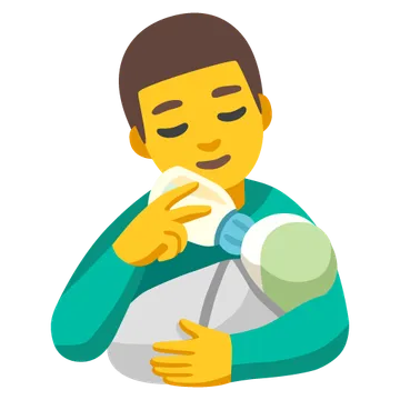 Man feeding baby