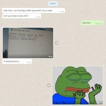 When your friend is learning to code.