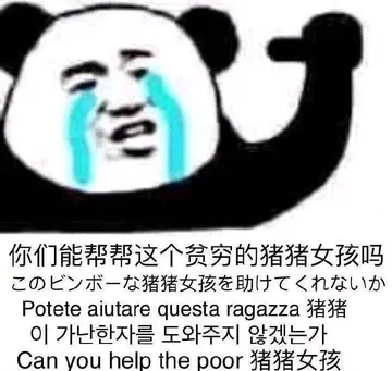 你们能帮帮这个贫穷的猪猪女孩吗0匕术一尤猪猪女孩在助((<机tl1力Potete aiutare questa ragaz za猪猪Can you help the poor猪猪女孩(熊猫头)