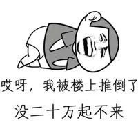 哎呀，我被楼上推倒了，没二十万起不来
