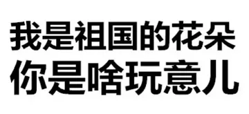 我是祖国的花朵，你是啥玩意儿