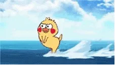 小黄鸭海上冲浪gif