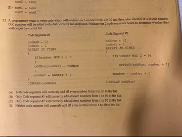 Got this terrible question on the AP Computer Science Principles practice AP test. Answer key said correct answer was C,