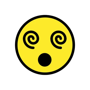 Face with spiral eyes