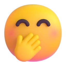 Face with hand over mouth