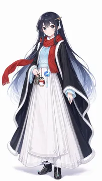混元 HY 娘立绘：红围巾与企鹅挂饰