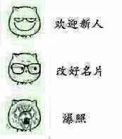 欢迎新人，发好名片，爆照
