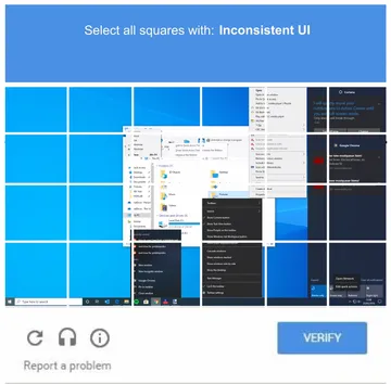 Windows 10 captcha