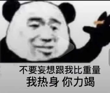 不要妄想跟我比重量.我热身你力竭