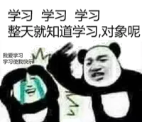 学习学习学习.整天就知道学习.对象呢?(熊猫)