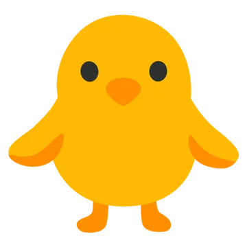 Front-facing baby chick