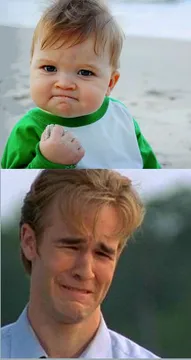 Happy Sad Success Kid Crying 90s guy