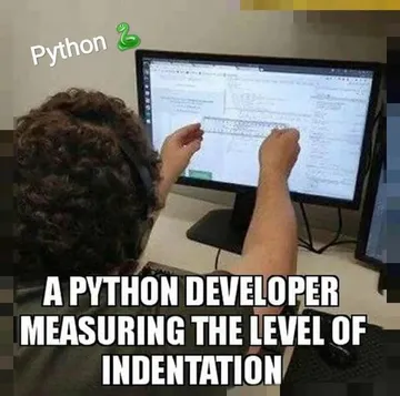 A Python Developer Measuring The Level Of Indentation