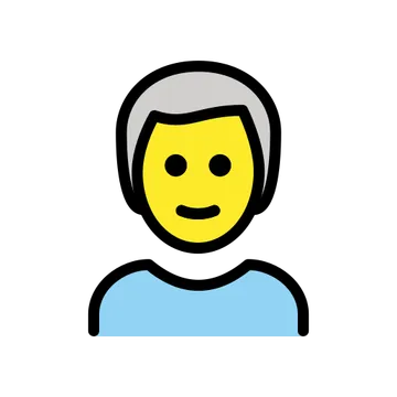 Man: white hair
