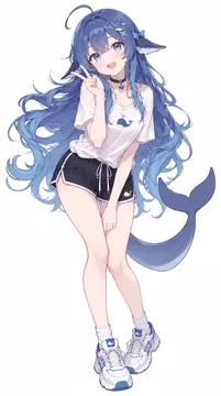 蓝色大肥鱼休闲装